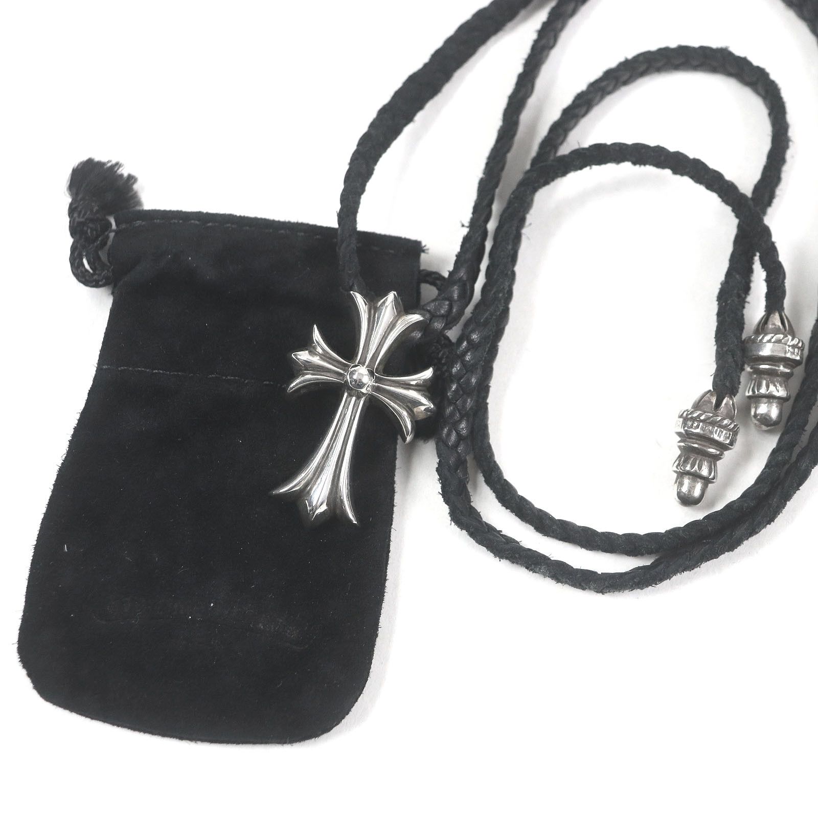 Chrome Hearts Other Chrome Hearts Borochip CH Cross Leather Braid Silver Necklace Metal Necklace Size ONE SIZE - 2 Thumbnail
