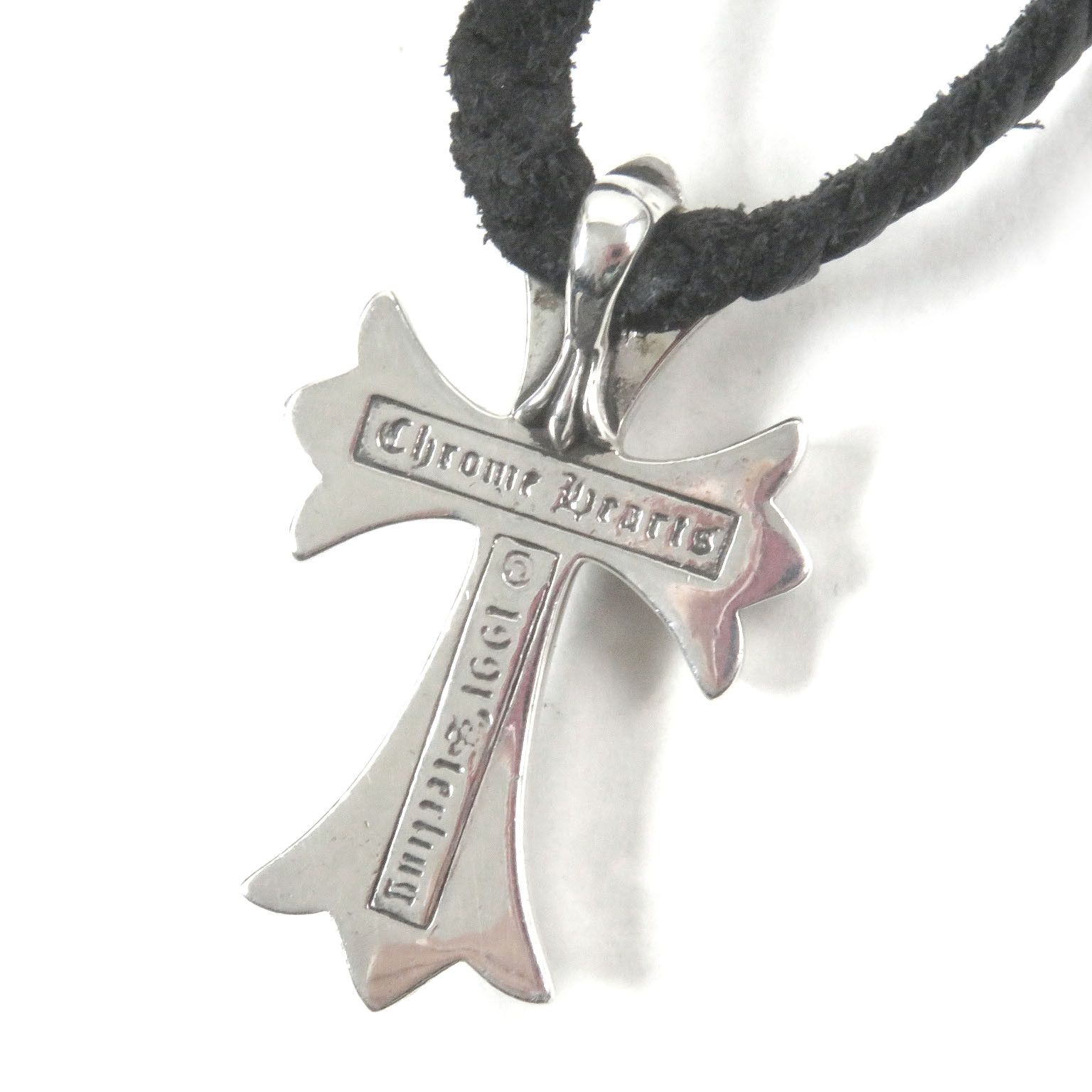 Chrome Hearts Other Chrome Hearts Borochip CH Cross Leather Braid Silver Necklace Metal Necklace Size ONE SIZE - 7 Thumbnail