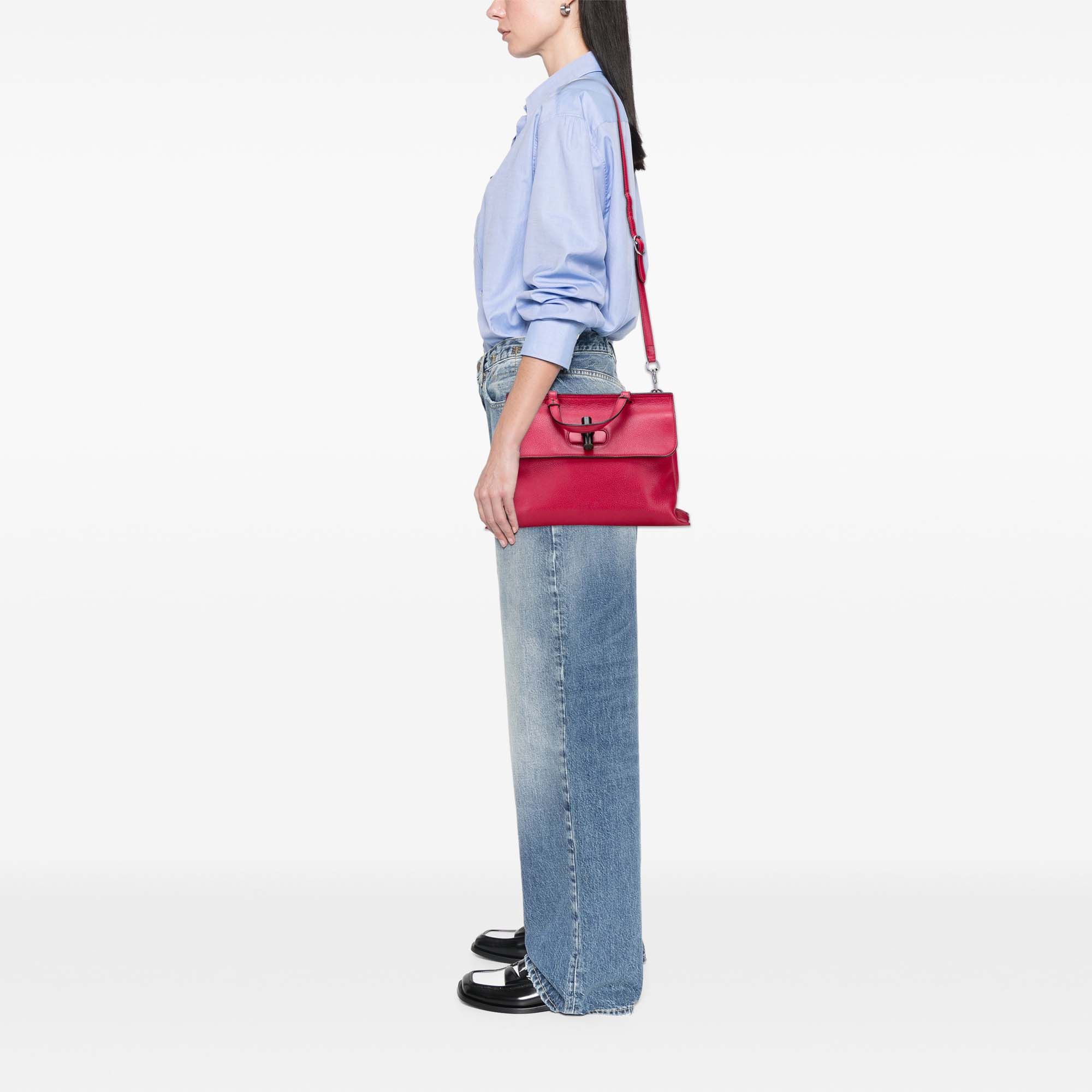 Gucci Gucci Medium Leather Bamboo Daily Satchel Size ONE SIZE - 10 Thumbnail