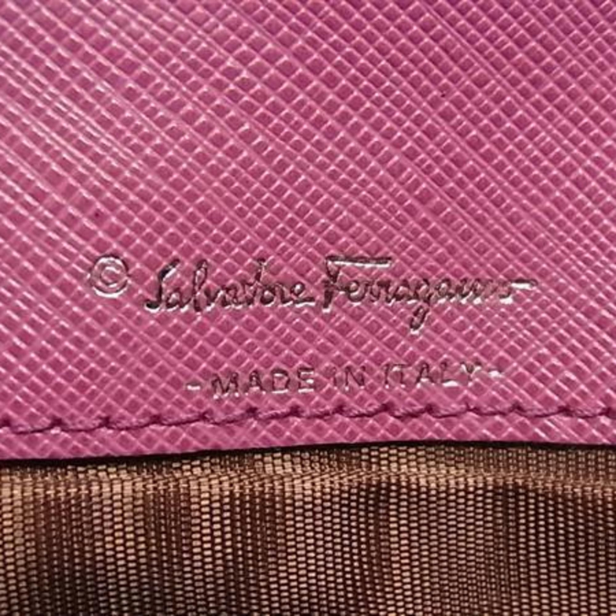 Salvatore Ferragamo Salvatore Ferragamo Double Gancini Wallet JP-22 7121 Pink Leather Women's Bifold Long Size ONE SIZE - 6 Thumbnail