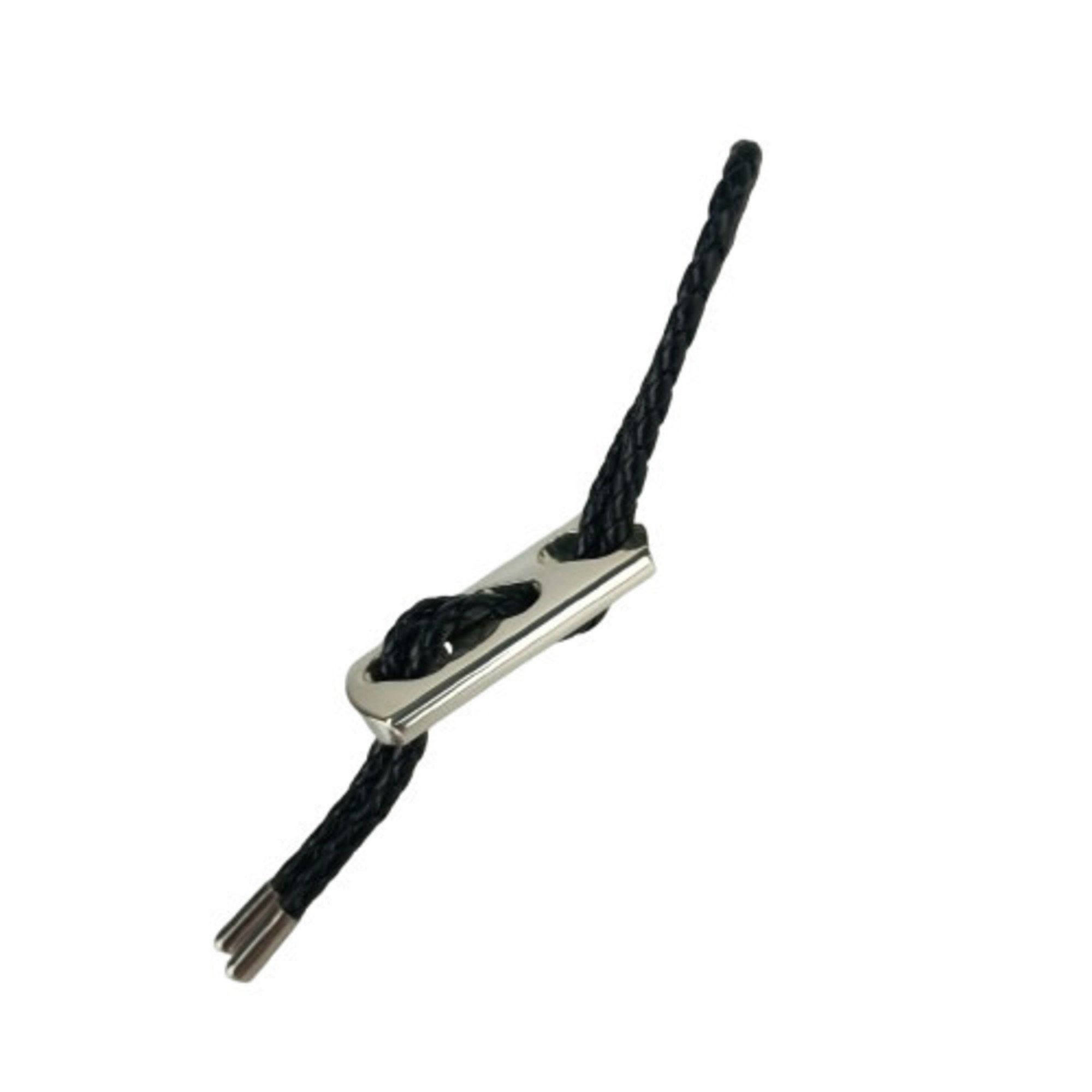 Hermes HERMES Keychain Charm - Black Silver Leather Ag925 for Men and Women Size ONE SIZE - 2 Thumbnail