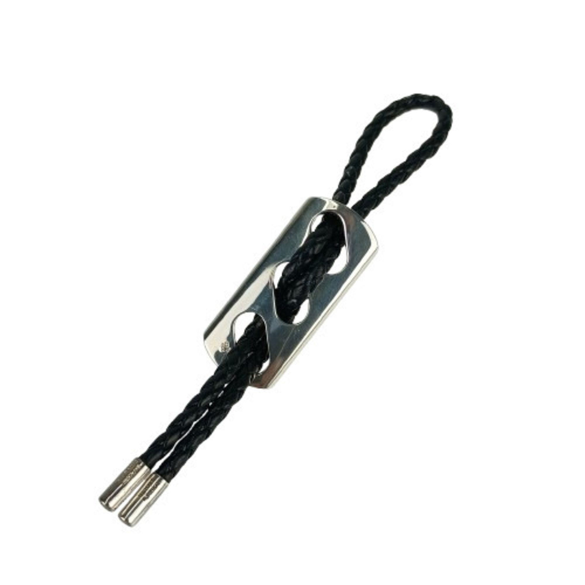 Hermes HERMES Keychain Charm - Black Silver Leather Ag925 for Men and Women Size ONE SIZE - 3 Thumbnail