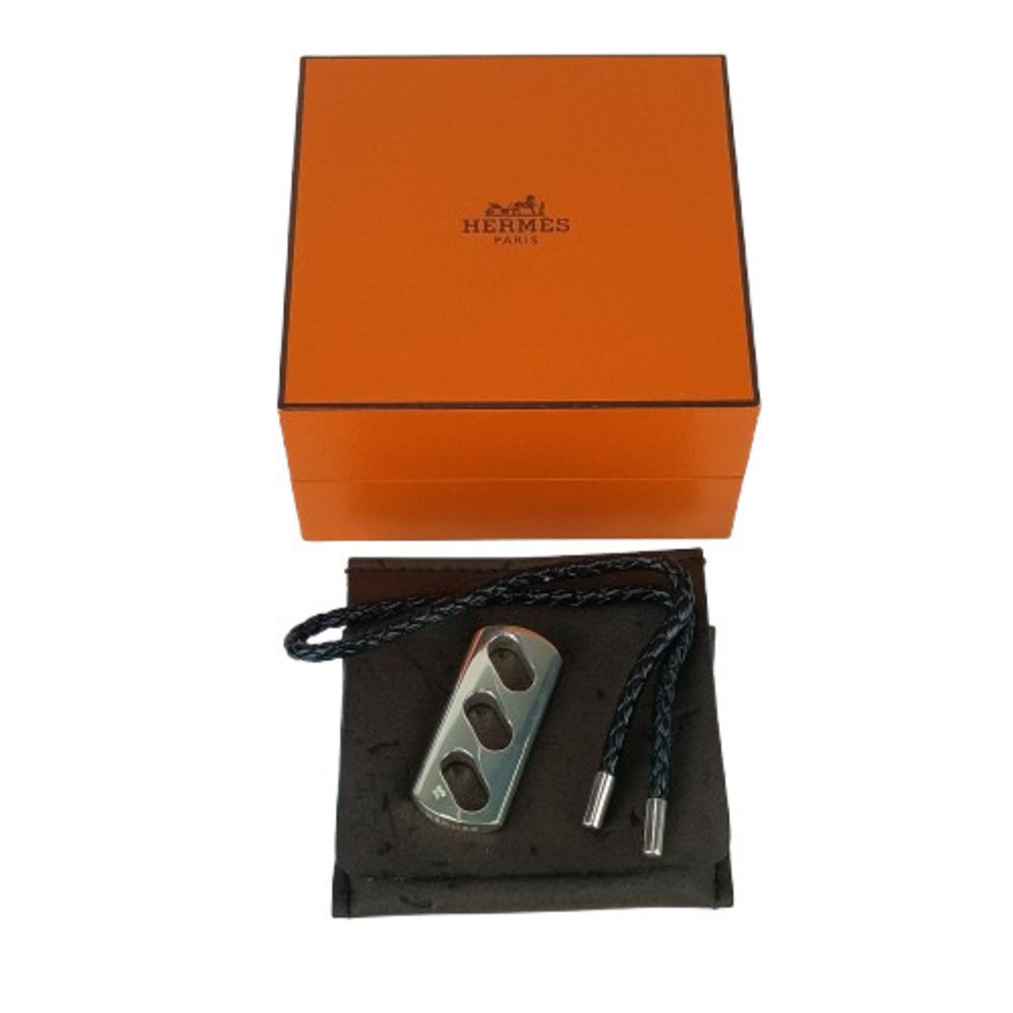 Hermes HERMES Keychain Charm - Black Silver Leather Ag925 for Men and Women Size ONE SIZE - 7 Thumbnail