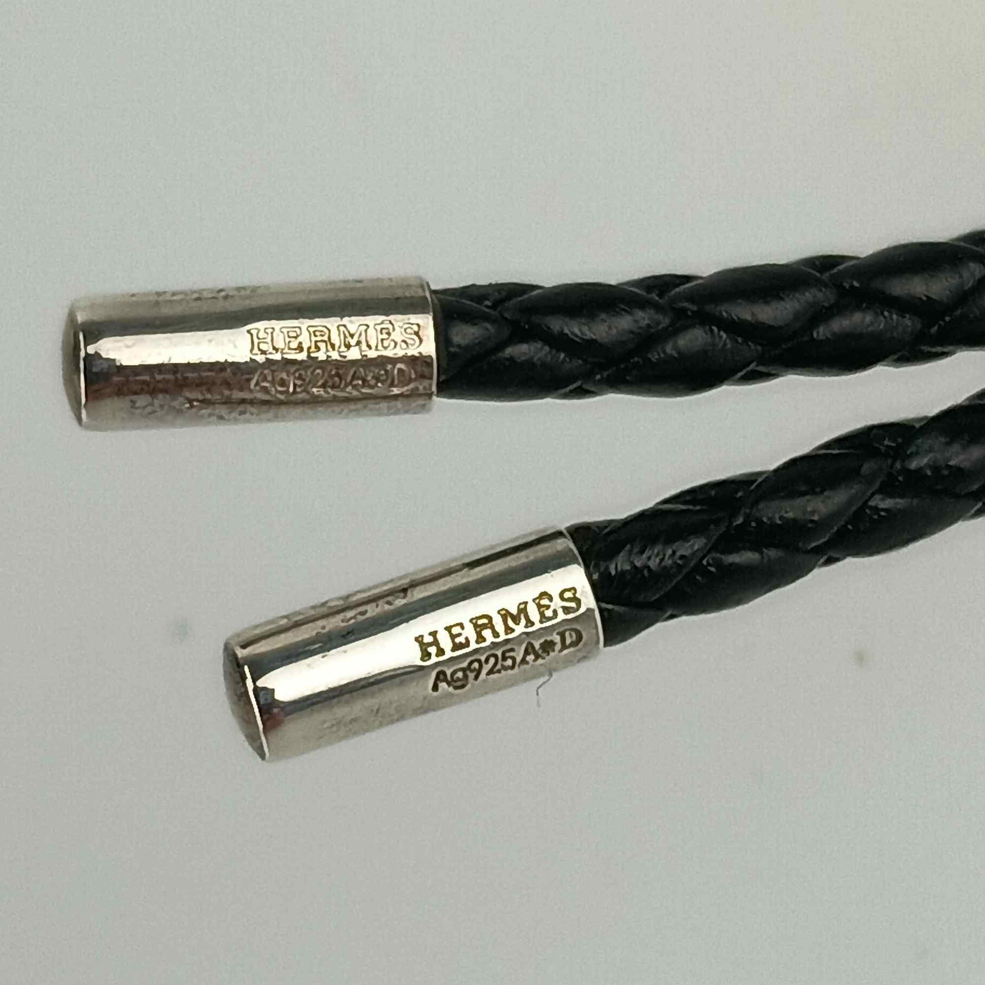 Hermes HERMES Keychain Charm - Black Silver Leather Ag925 for Men and Women Size ONE SIZE - 5 Thumbnail