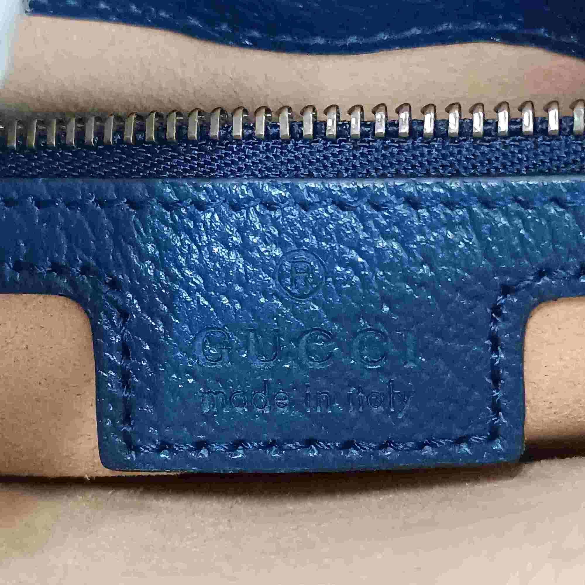 GUCCI Diana Medium Tote Bag 678842 U3ZDT Royal Blue Leather