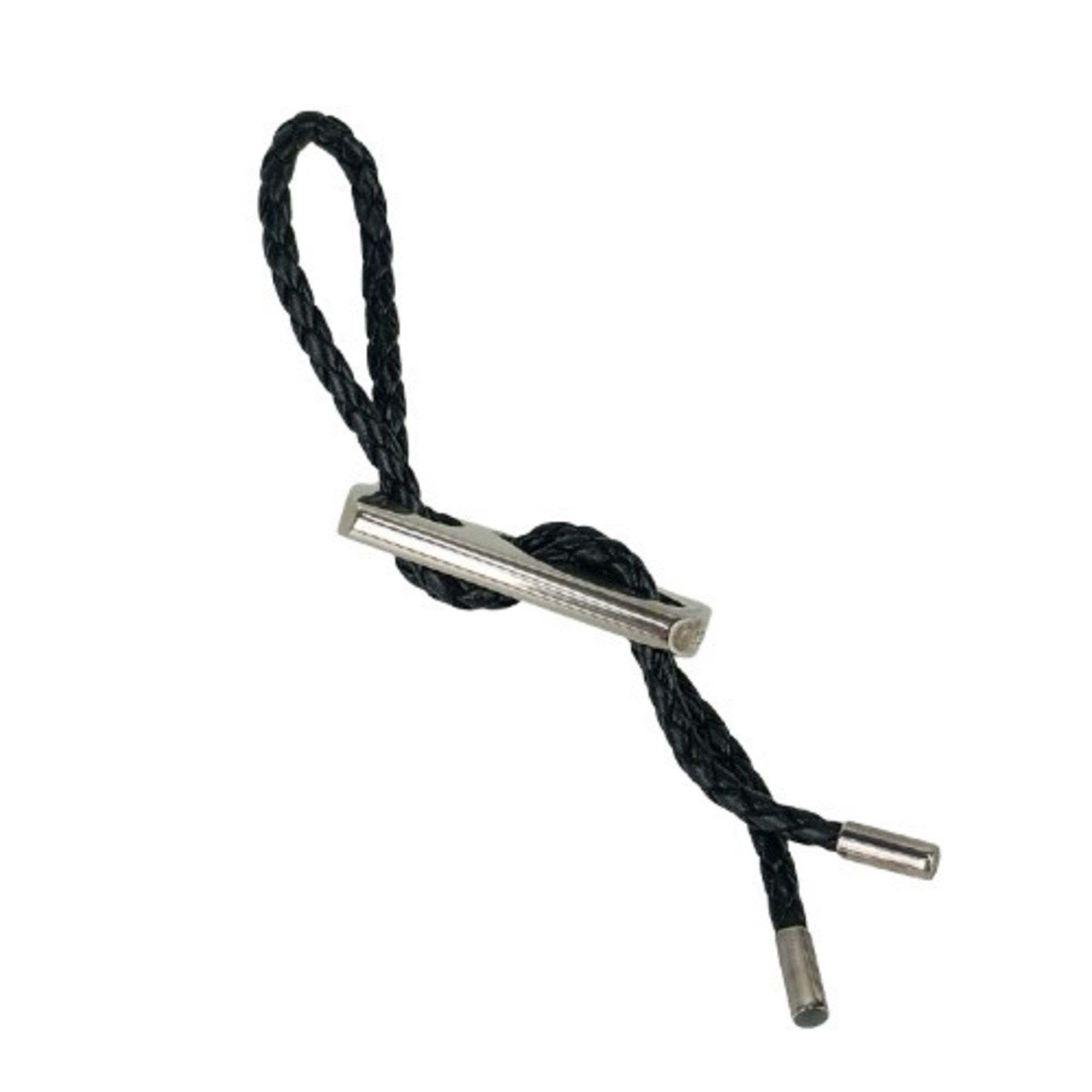 Hermes HERMES Keychain Charm - Black Silver Leather Ag925 for Men and Women Size ONE SIZE - 2 Thumbnail