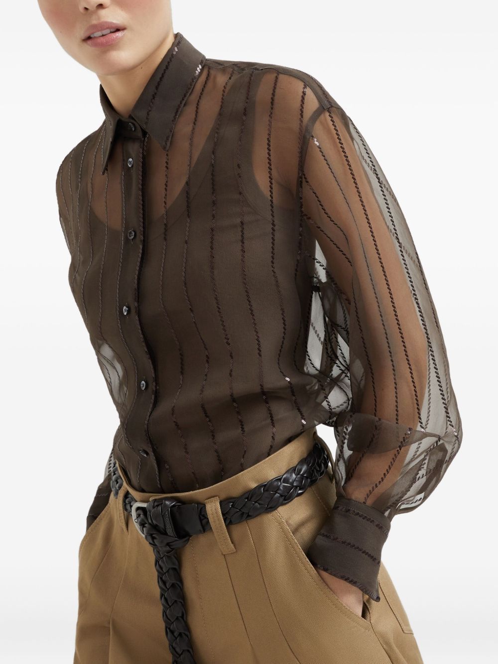 Brunello Cucinelli SILK SHIRT Size S / US 4 / IT 40 - 5 Thumbnail