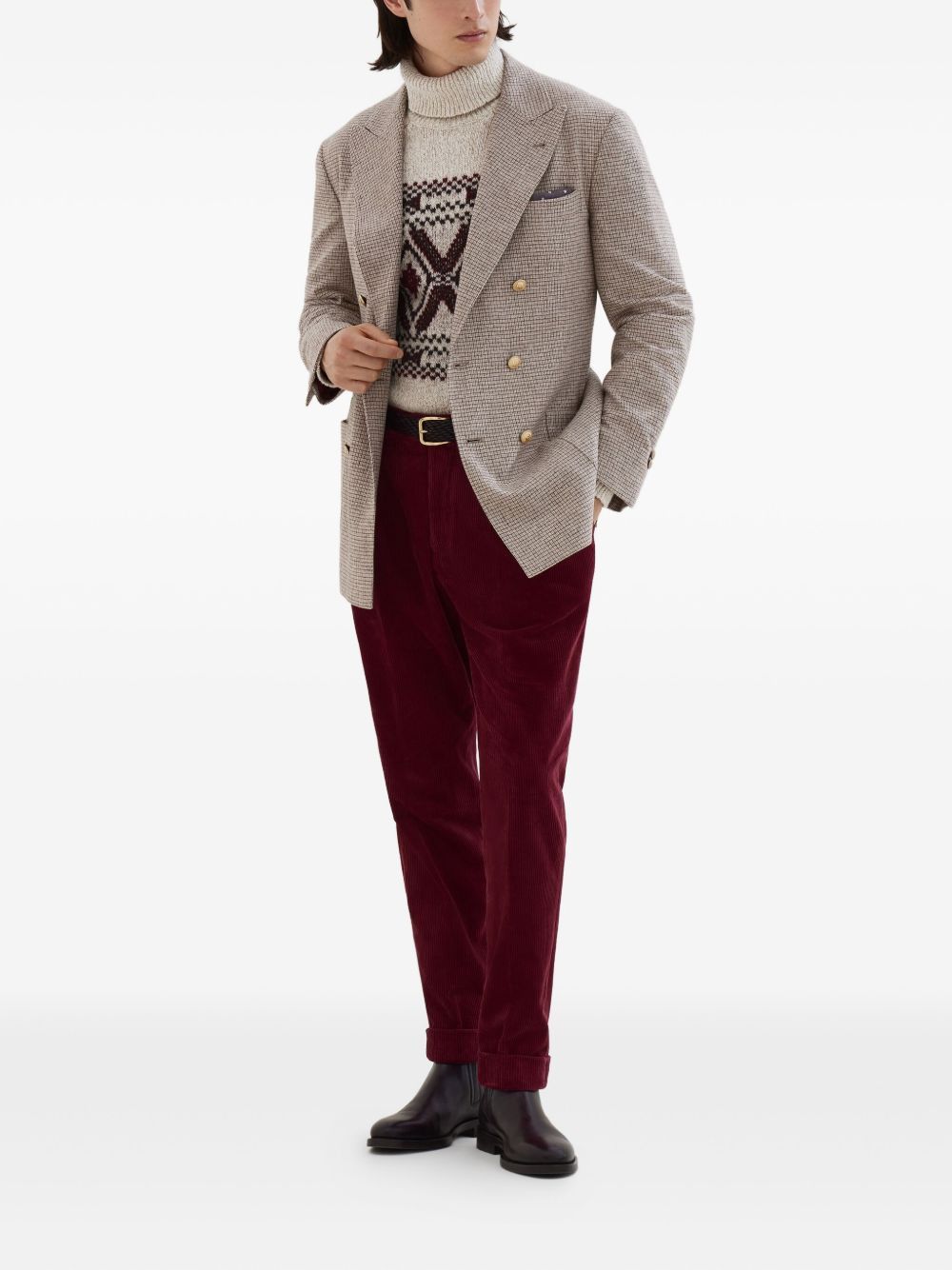 Brunello Cucinelli WOOL AND SILK DOUBLE-BREASTED JACKET Size US XXL / EU 58 / 5 - 4 Thumbnail