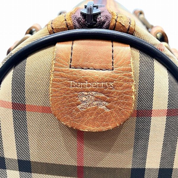 Burberry Burberry Burberry Nova Check Shadow Horse Boston Bag Canvas Handbag Size ONE SIZE - 4 Thumbnail