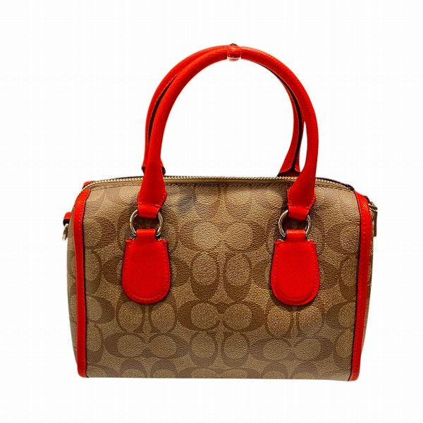 Coach Coach Coach Signature PVC 2way Bag Leather Shoulder Bag F34084 Size ONE SIZE - 2 Thumbnail