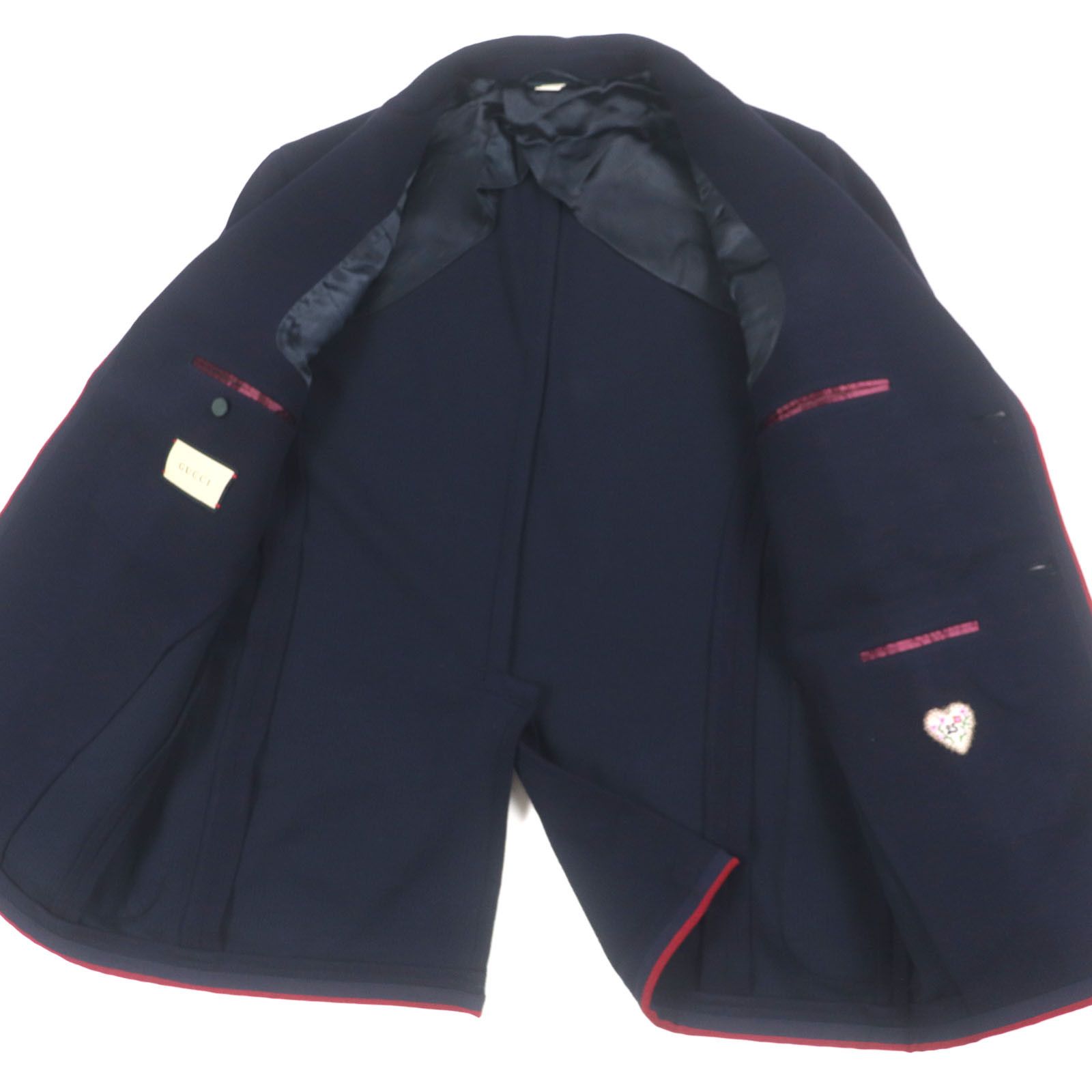 Gucci Gucci Gucci Tailored Wool Jacket Leather Outerwear 645195 Size ONE SIZE - 4 Thumbnail