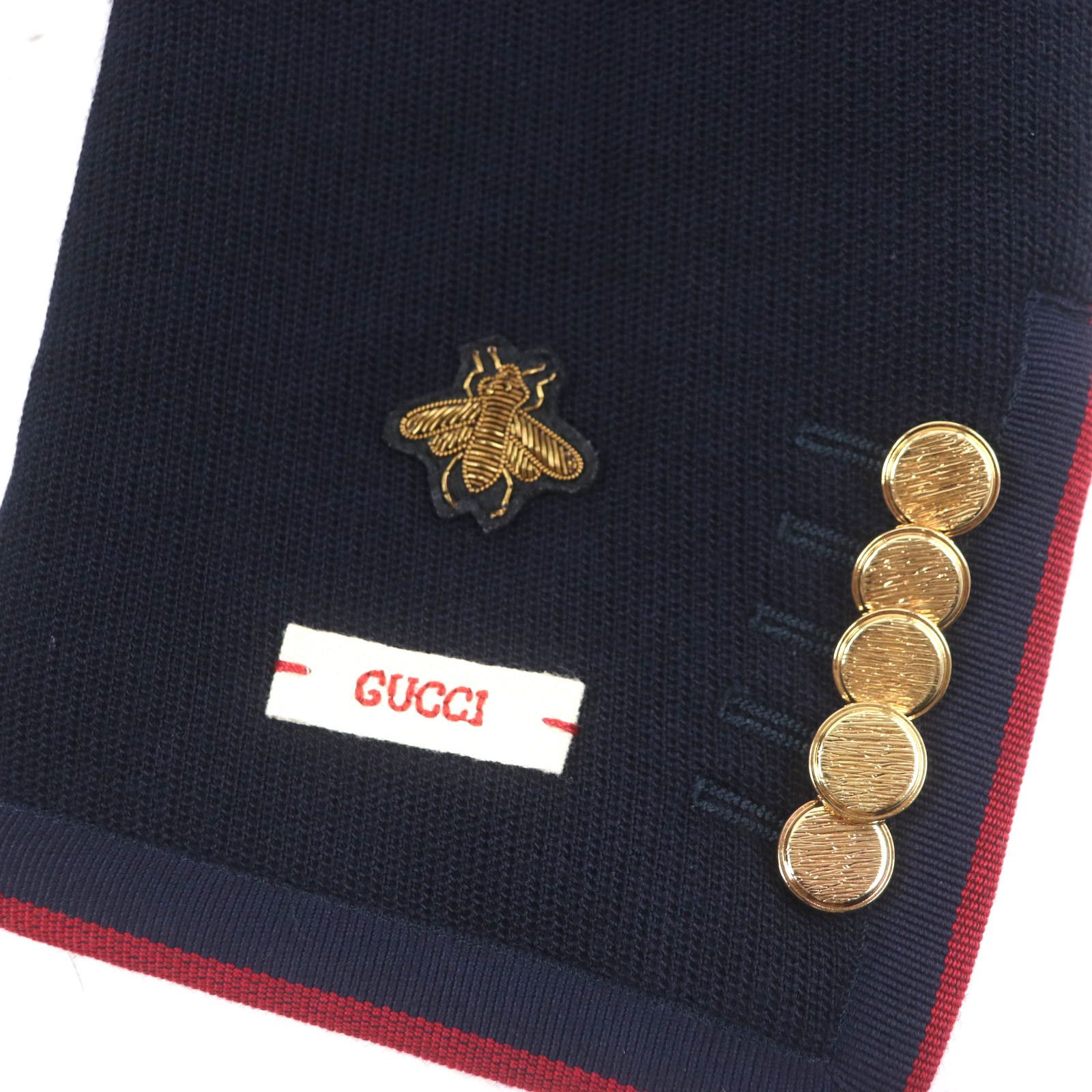 Gucci Gucci Gucci Tailored Wool Jacket Leather Outerwear 645195 Size ONE SIZE - 6 Thumbnail