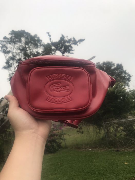 Supreme lacoste waist bag 2024 red