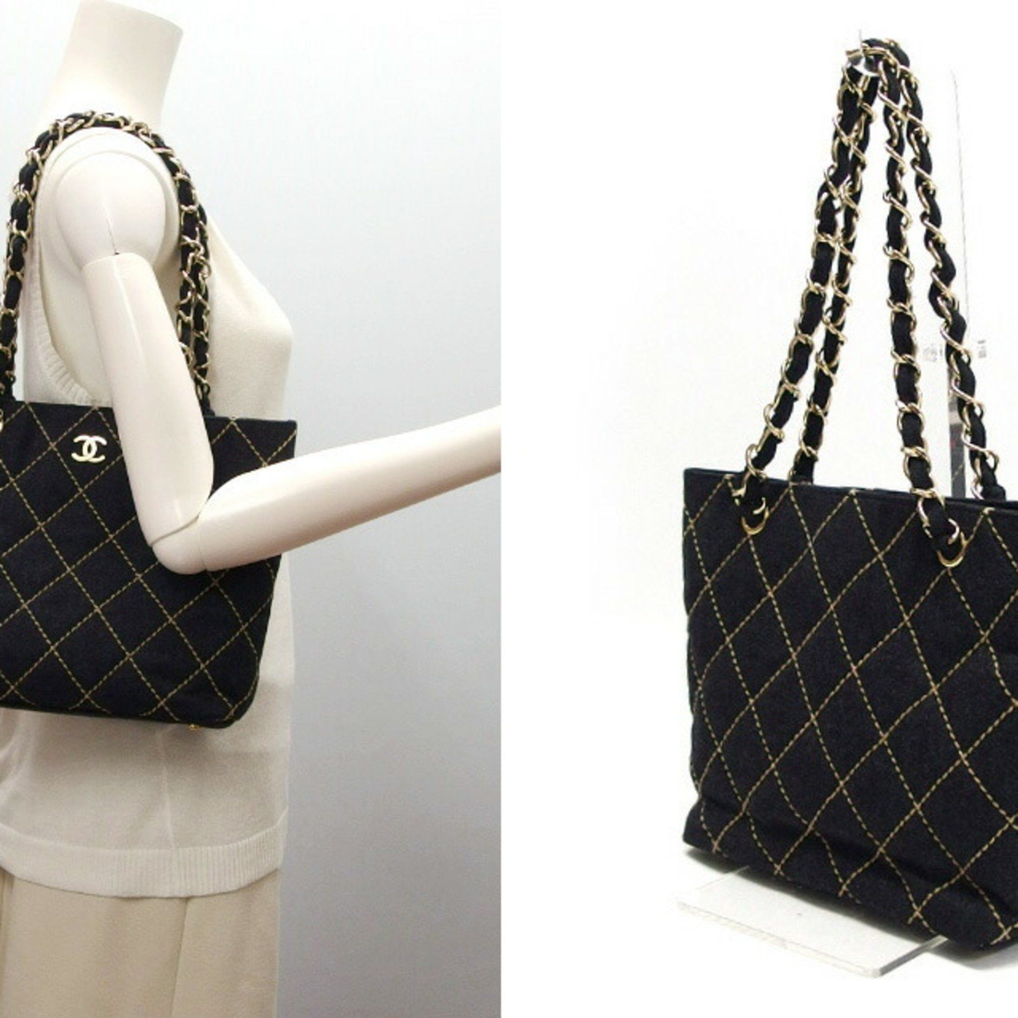 Chanel Chanel Wild Stitch Chain Tote Bag with Coco Mark Size ONE SIZE - 3 Thumbnail
