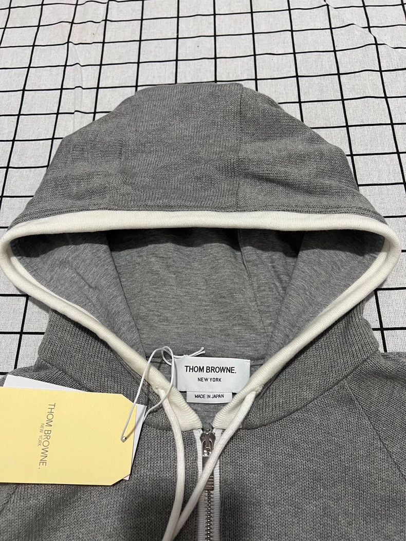 Thom Browne TB Classic Gray Knit Zip Hoodie Size US L / EU 52-54 / 3 - 3 Thumbnail
