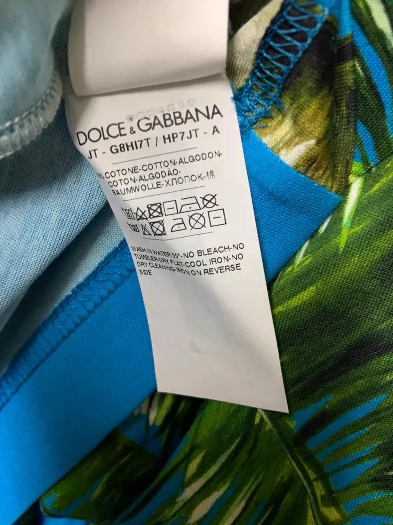 Dolce & Gabbana Dolce Gabbana Men's Blue Palm T-shirt Size US S / EU 44-46 / 1 - 7 Thumbnail