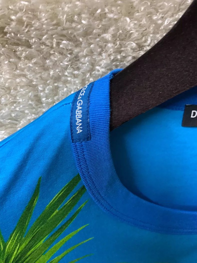 Dolce & Gabbana Dolce Gabbana Men's Blue Palm T-shirt Size US S / EU 44-46 / 1 - 4 Thumbnail