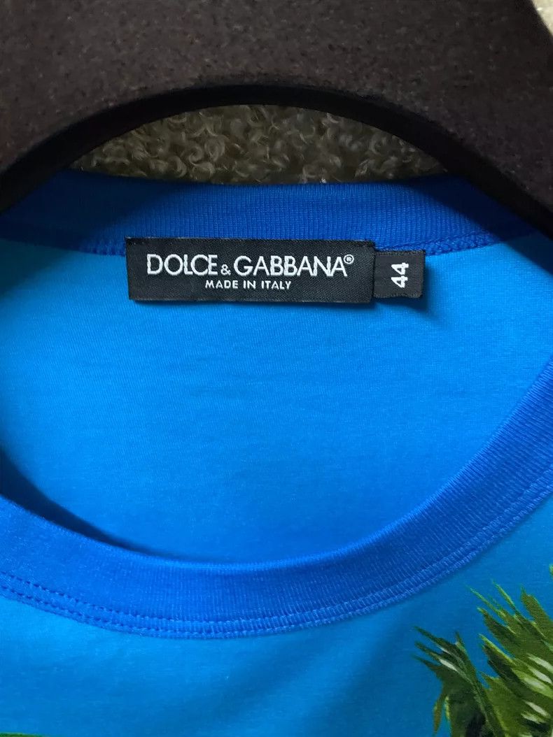 Dolce & Gabbana Dolce Gabbana Men's Blue Palm T-shirt Size US S / EU 44-46 / 1 - 5 Thumbnail