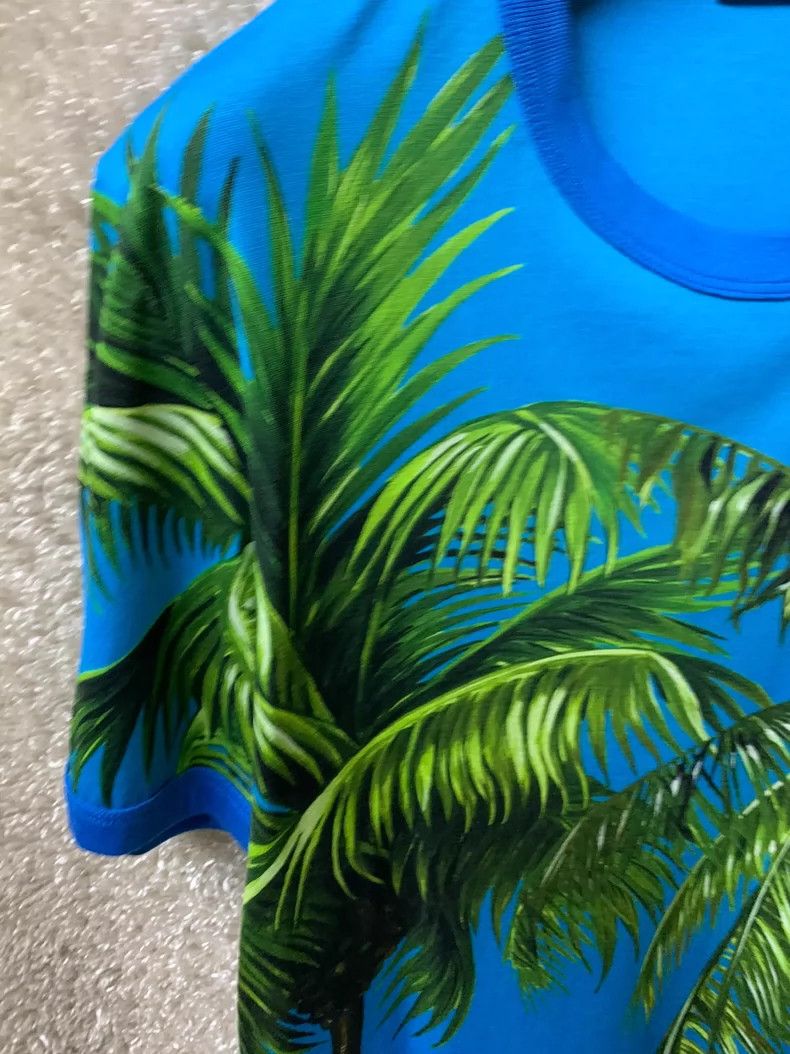 Dolce & Gabbana Dolce Gabbana Men's Blue Palm T-shirt Size US S / EU 44-46 / 1 - 3 Thumbnail