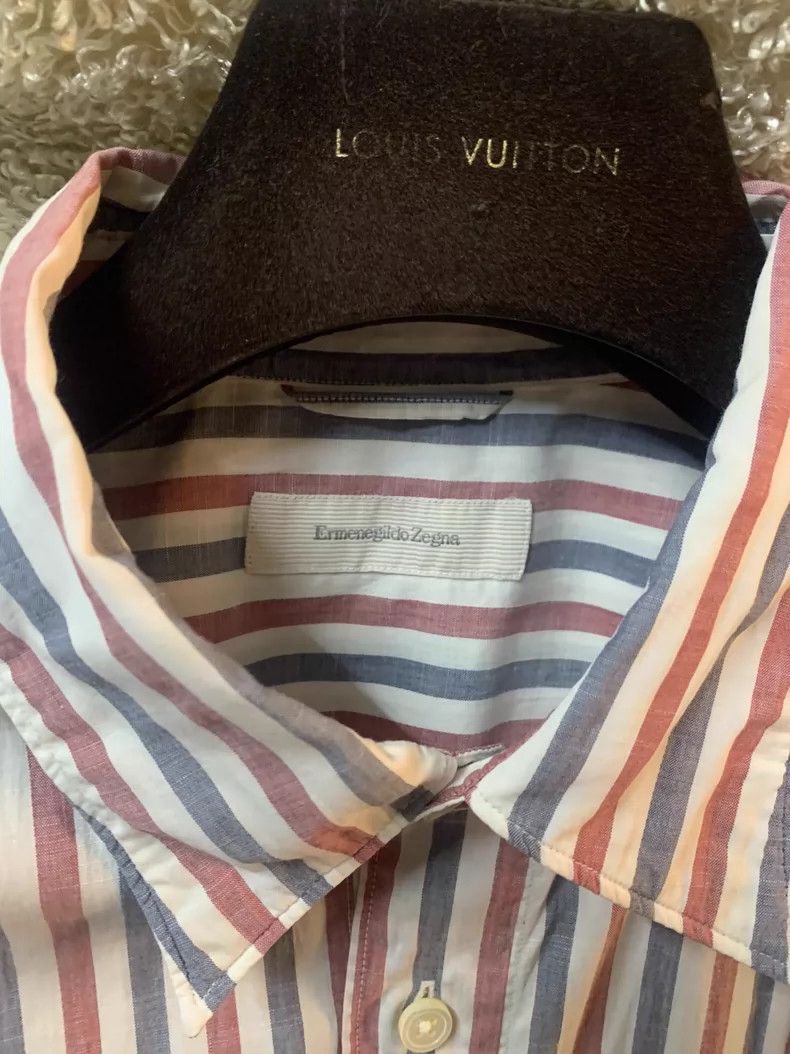 Ermenegildo Zegna Ermenegildo Zegna Striped Short Sleeve Shirt Size US XL / EU 56 / 4 - 3 Thumbnail