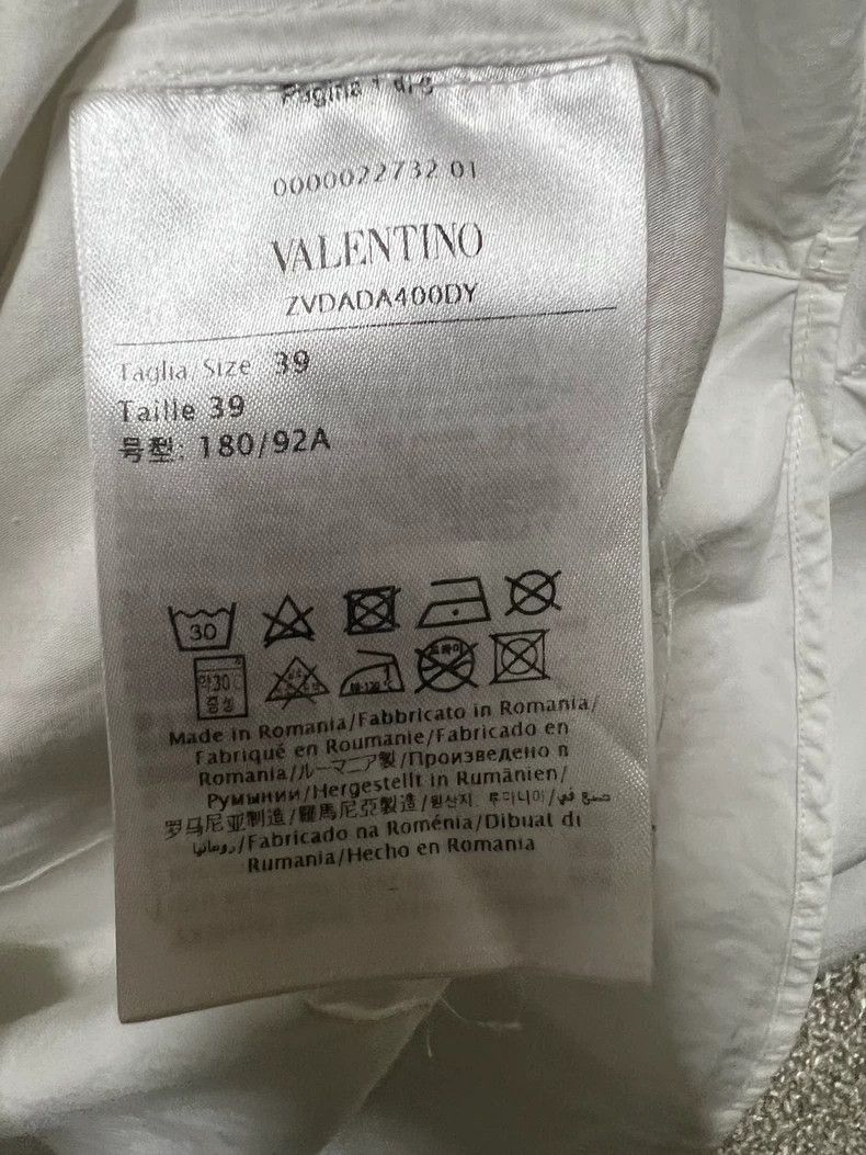 Valentino Valentino Men's White Casual Shirt Size US M / EU 48-50 / 2 - 2 Thumbnail