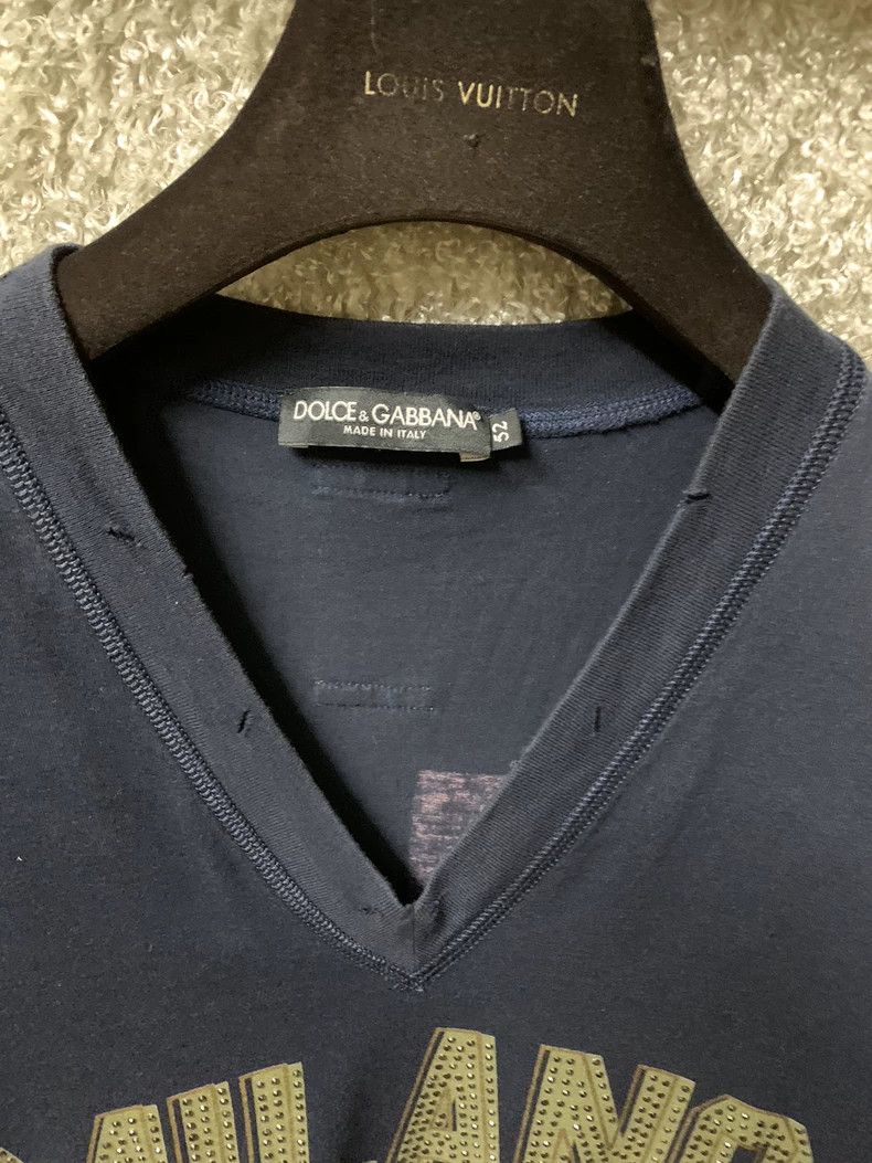 Dolce & Gabbana Dolce & Gabbana Milano V-Neck T-Shirt Size US XL / EU 56 / 4 - 4 Thumbnail