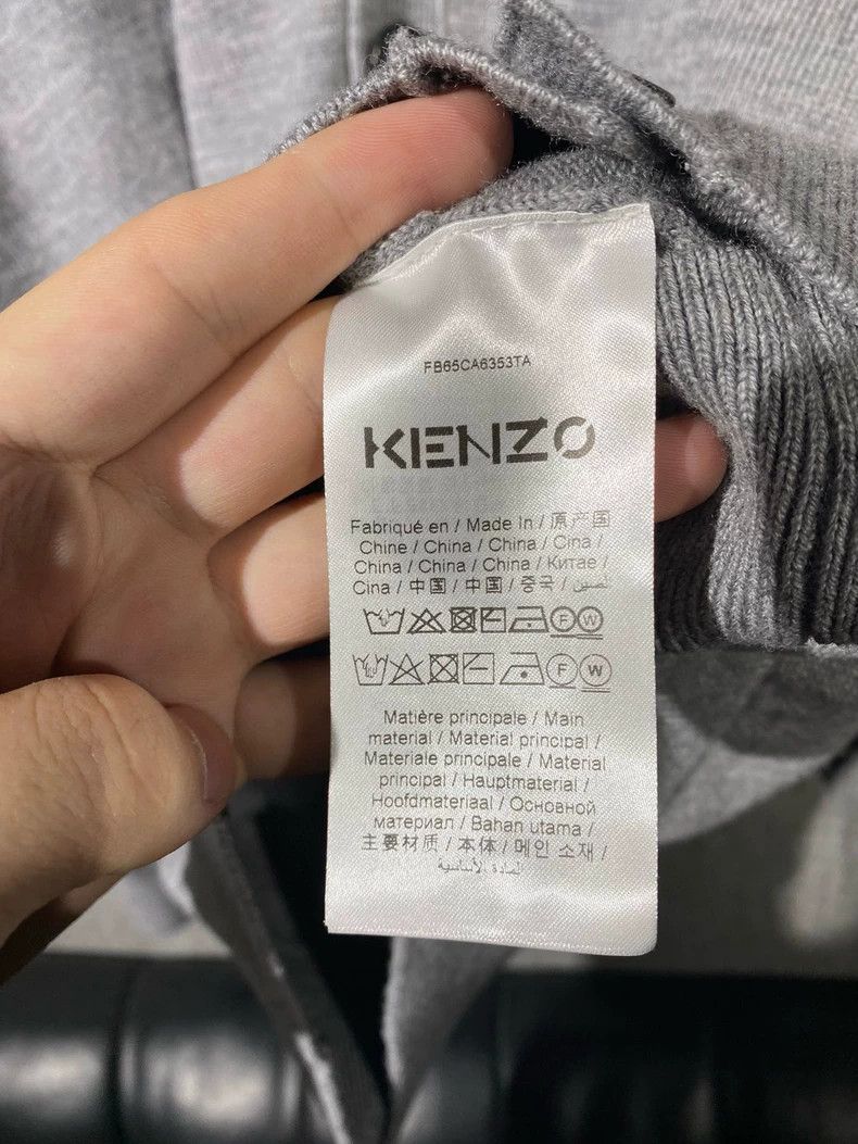 Kenzo Kenzo Gray V-Neck Cardigan Size US M / EU 48-50 / 2 - 7 Thumbnail