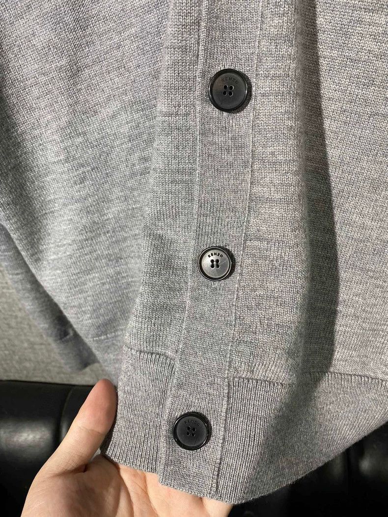 Kenzo Kenzo Gray V-Neck Cardigan Size US M / EU 48-50 / 2 - 4 Thumbnail