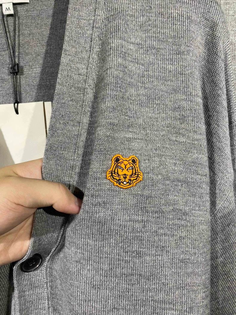 Kenzo Kenzo Gray V-Neck Cardigan Size US M / EU 48-50 / 2 - 3 Thumbnail