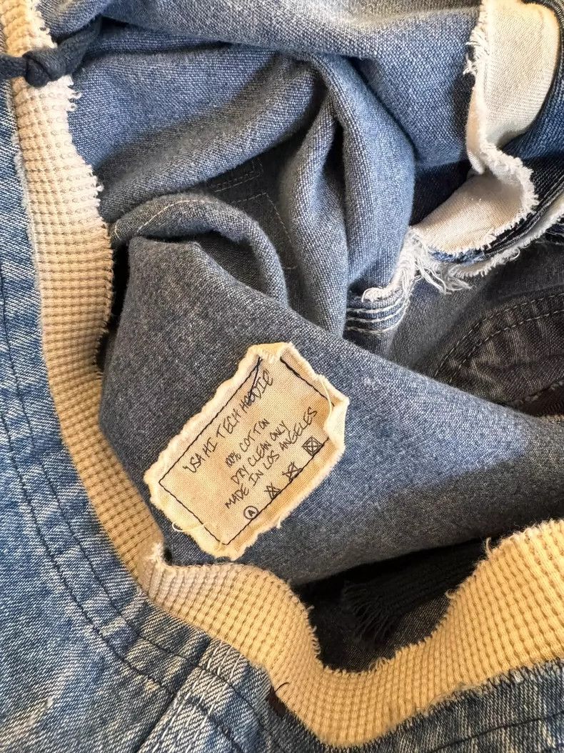 Vintage Men's Denim Patchwork Hooded Jacket Size US L / EU 52-54 / 3 - 8 Thumbnail