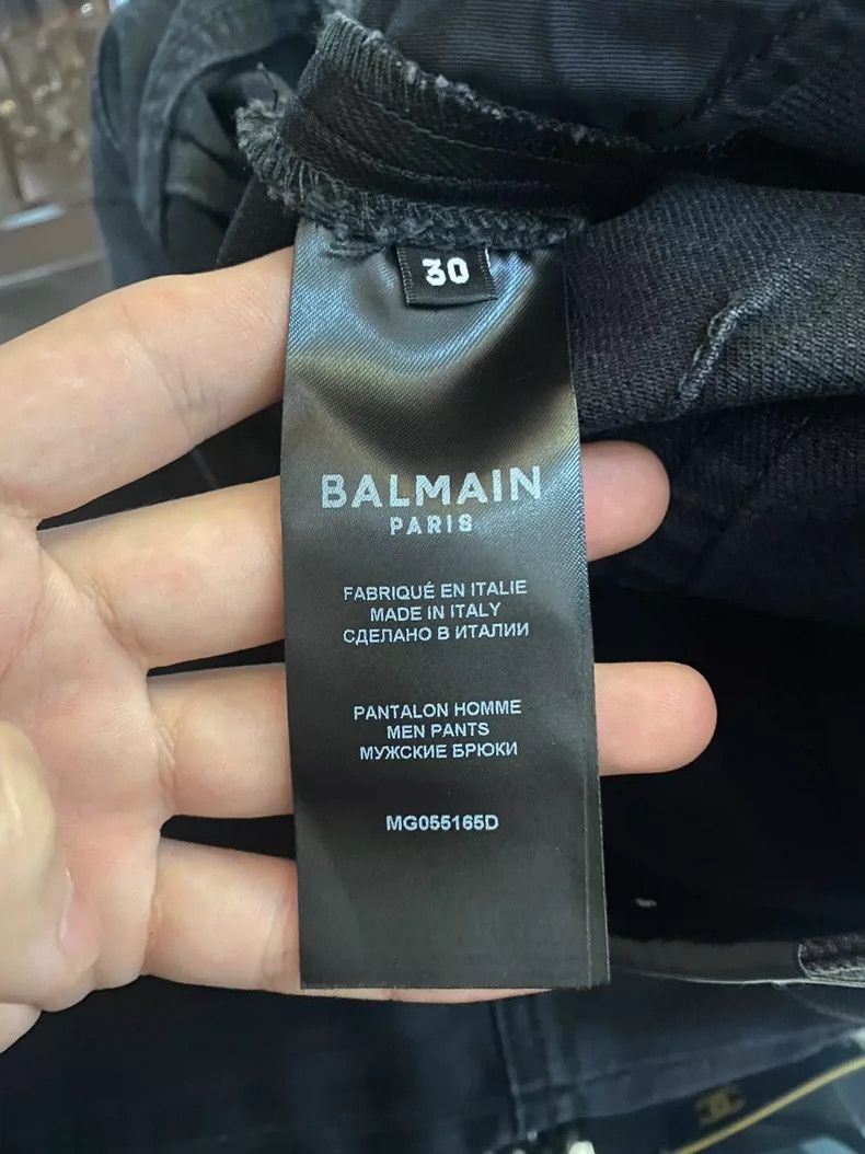 Balmain Balmain Gray Moto-Style Denim Jeans Size US 30 / EU 46 - 7 Thumbnail