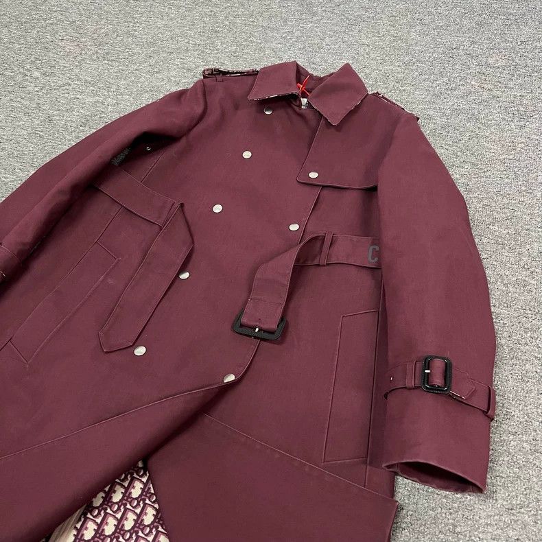 Dior Dior Burgundy Printed Lining Trench Coat Size US M / EU 48-50 / 2 - 3 Thumbnail