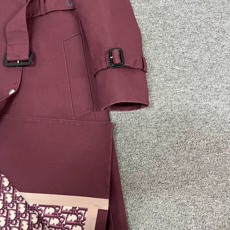 Dior Dior Burgundy Printed Lining Trench Coat Size US M / EU 48-50 / 2 - 4 Thumbnail