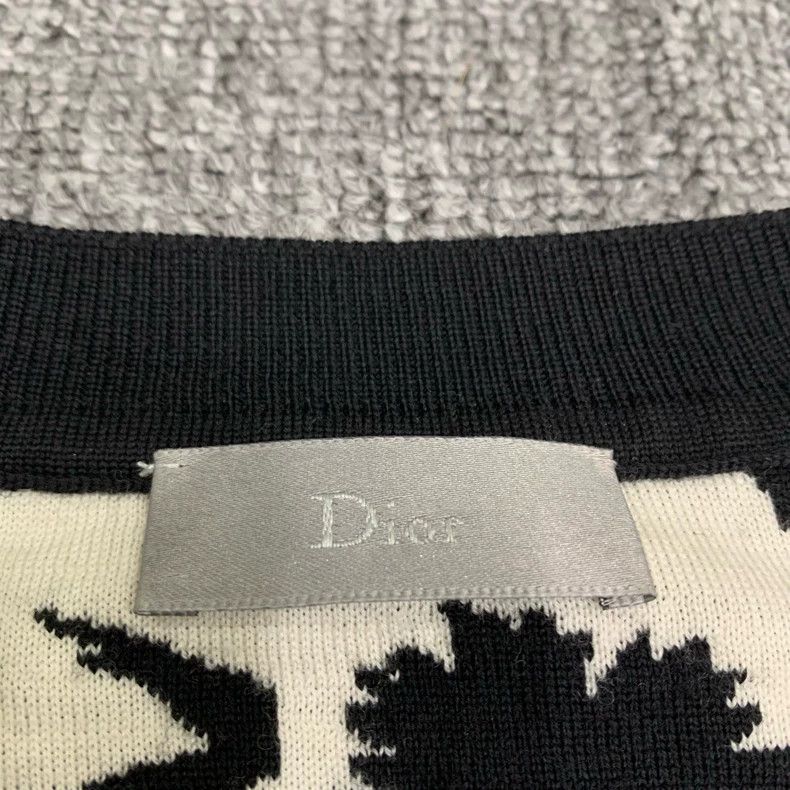 Dior Dior Black Camellia Wool Knit Sweater Size US XS / EU 42 / 0 - 6 Thumbnail