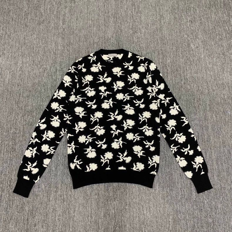 Dior Dior Black Camellia Wool Knit Sweater Size US XS / EU 42 / 0 - 2 Thumbnail