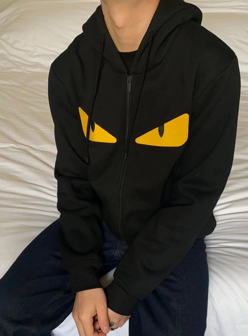 Fendi Fendi Black Monster Zip Hoodie Size US XL / EU 56 / 4 - 4 Thumbnail