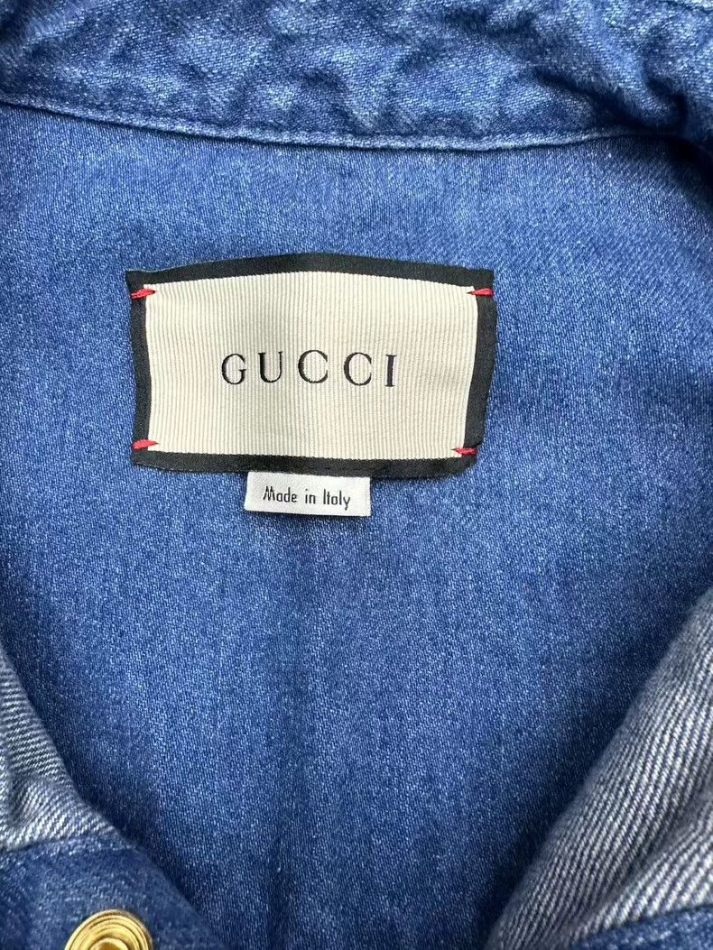 Gucci Gucci Double G Stripe Denim Shirt Jacket Size US L / EU 52-54 / 3 - 4 Thumbnail