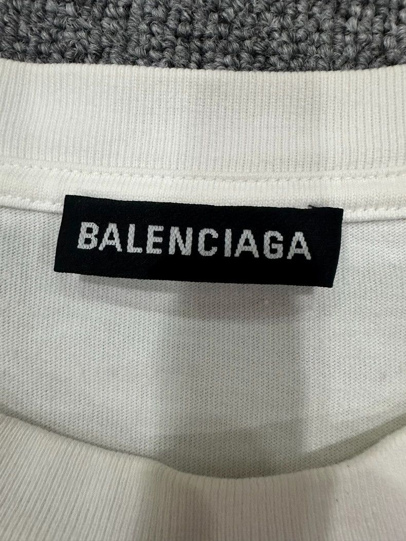 Balenciaga Balenciaga White Green Short Sleeve Tee Size US M / EU 48-50 / 2 - 3 Thumbnail