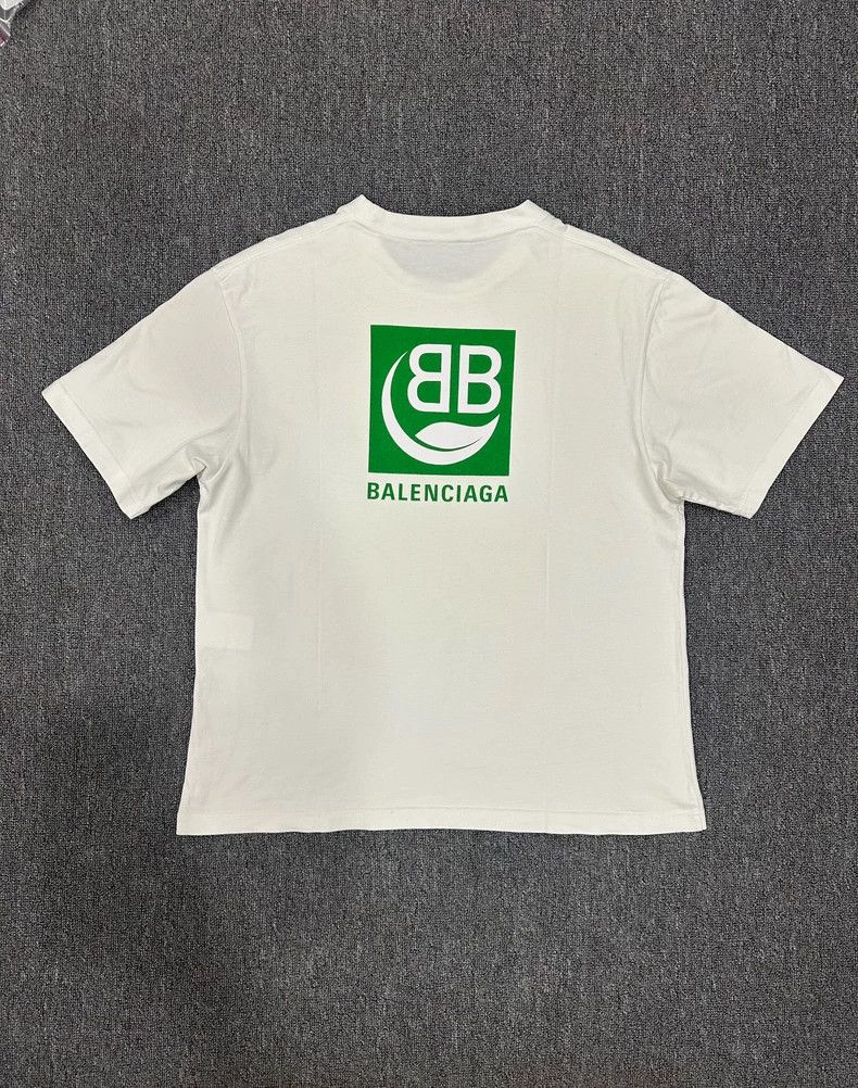 Balenciaga Balenciaga White Green Short Sleeve Tee Size US M / EU 48-50 / 2 - 2 Thumbnail