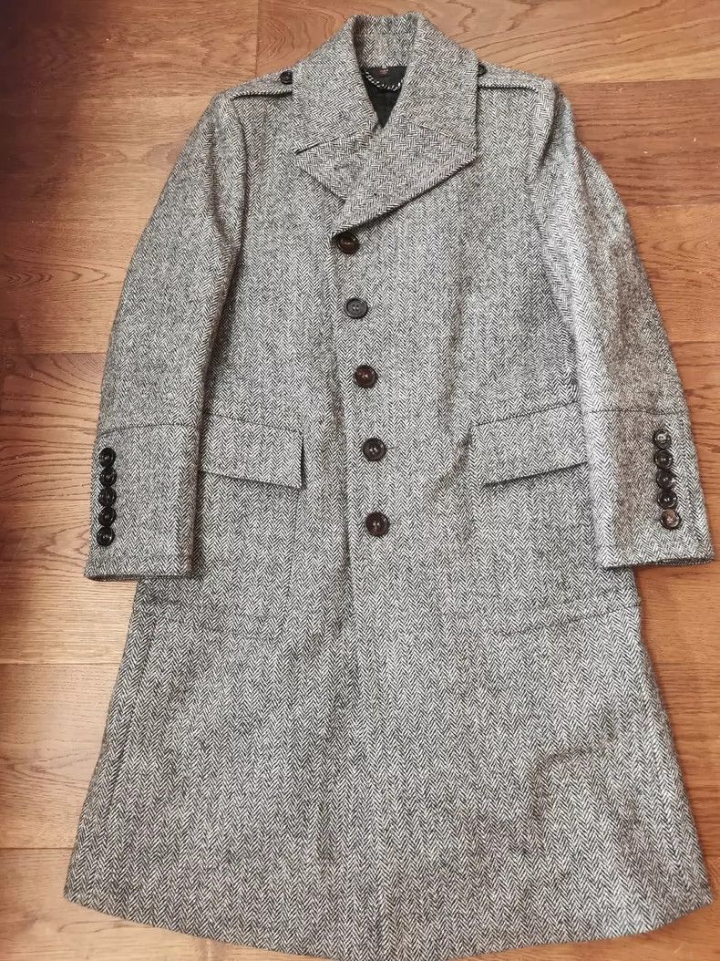 Burberry Burberry Prorsum Gray Herringbone Coat Size US M / EU 48-50 / 2 - 2 Thumbnail