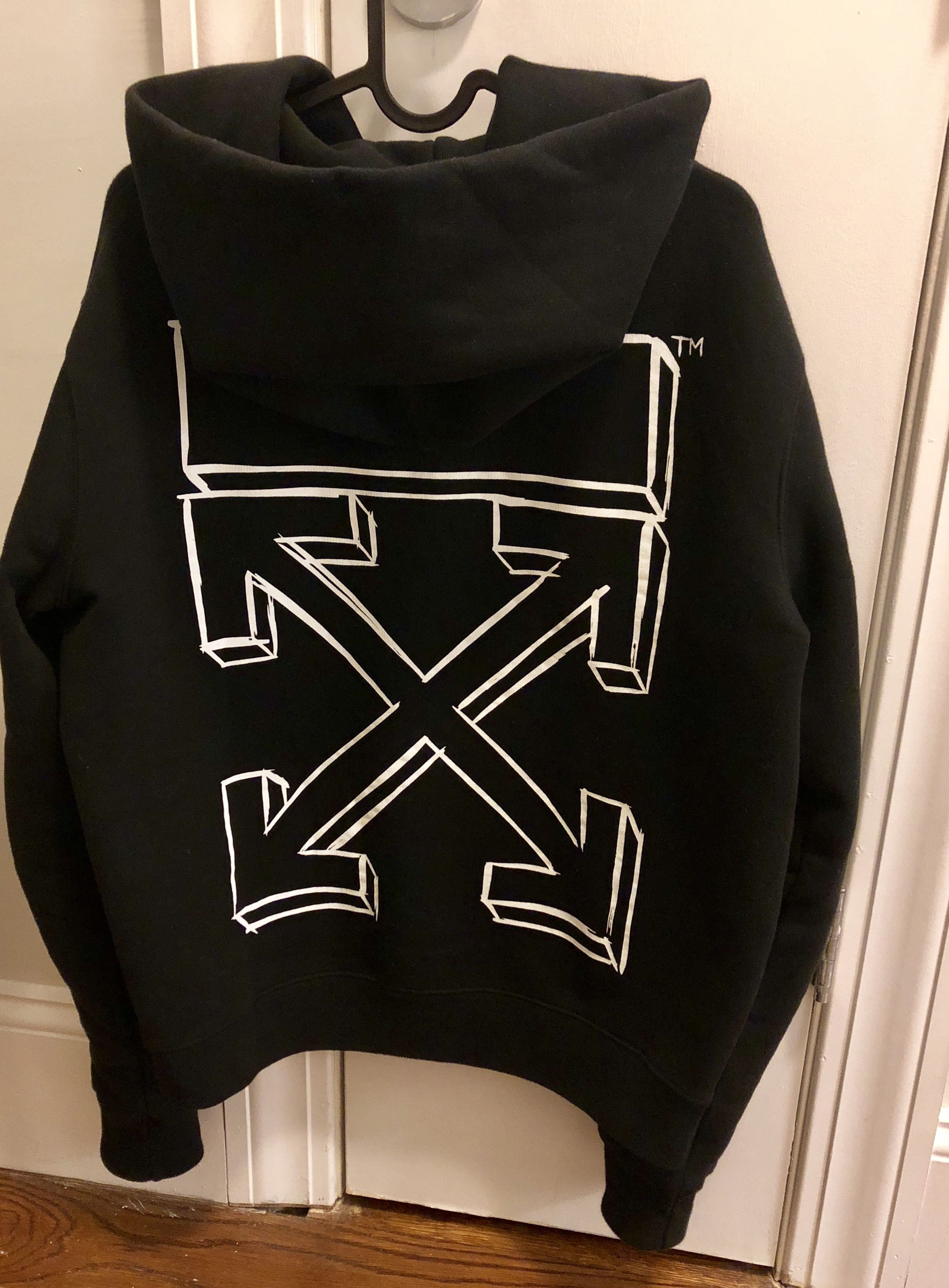 Off White Black Diagonal 3D Marker Arrows Logo Hoodie Grailed