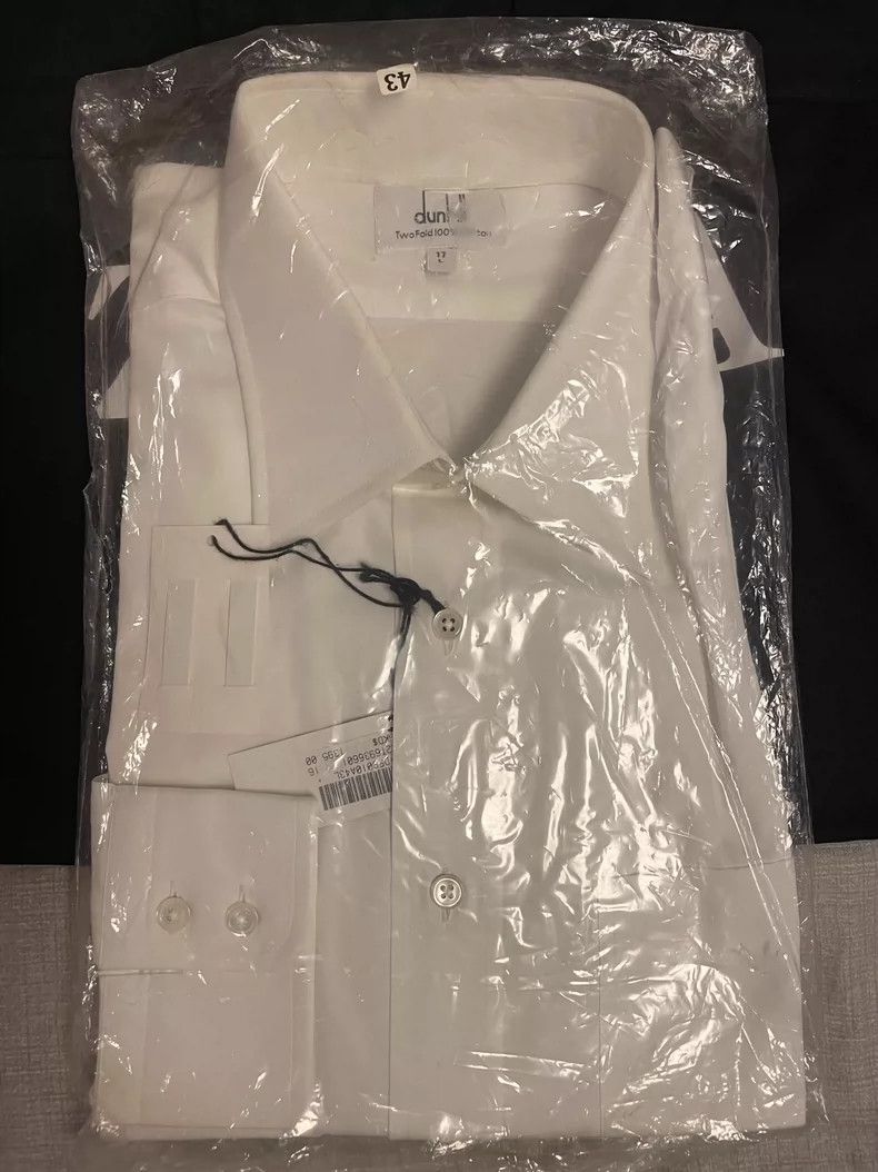 Alfred Dunhill Dunhill Men's Long Sleeve White Shirt Size US L / EU 52-54 / 3 - 9 Thumbnail