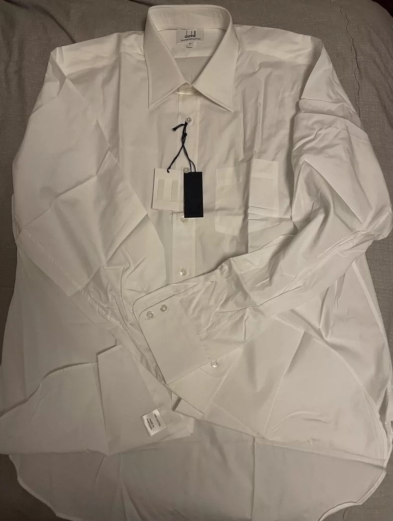 Alfred Dunhill Dunhill Men's Long Sleeve White Shirt Size US L / EU 52-54 / 3 - 6 Thumbnail