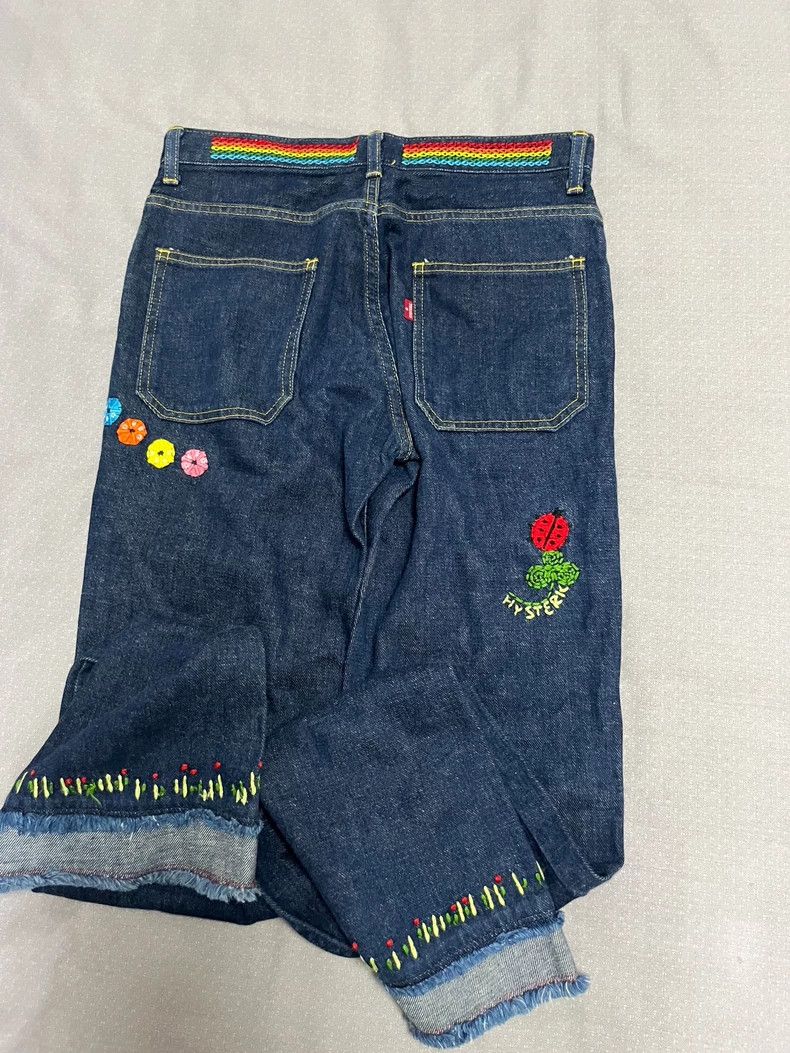 Vintage Vintage Embroidered Wide-Leg Denim Pants Size 27" / US 4 / IT 40 - 6 Thumbnail
