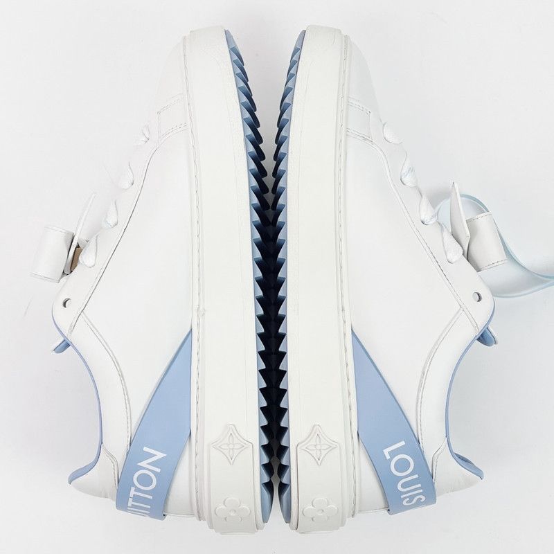 Louis Vuitton Louis Vuitton Blue and White Sporty Low-Top Sneakers 0079 Size US 8 / IT 38 - 4 Thumbnail