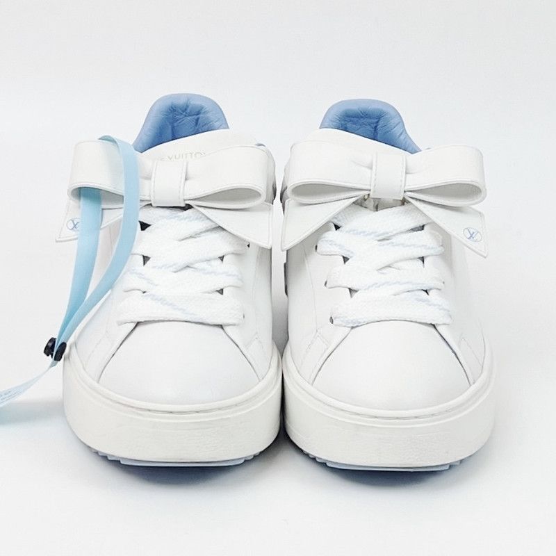 Louis Vuitton Louis Vuitton Blue and White Sporty Low-Top Sneakers 0079 Size US 8 / IT 38 - 2 Thumbnail