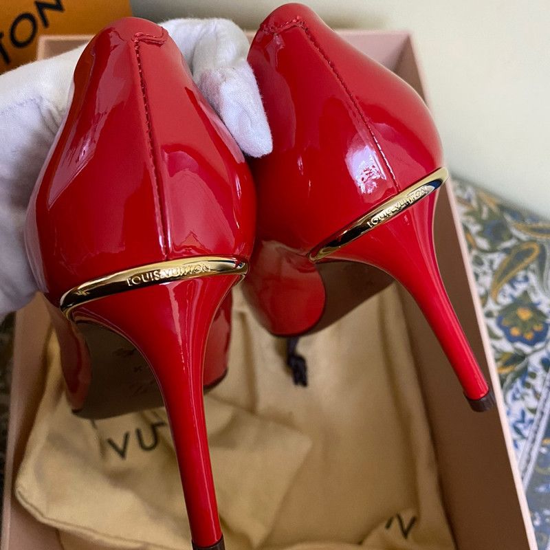 Louis Vuitton Louis Vuitton Red Patent Leather High Heels 0079 Size US 6 / IT 36 - 3 Thumbnail