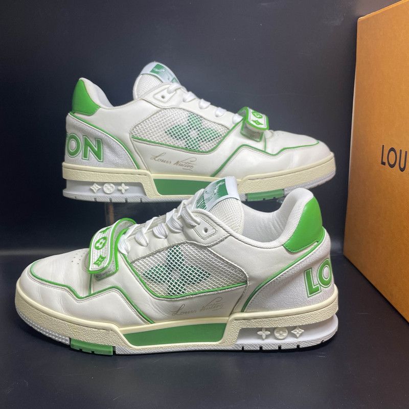 Louis Vuitton Louis Vuitton White Green Trainer Sneakers 0079 Size US 10 / IT 40 - 8 Thumbnail