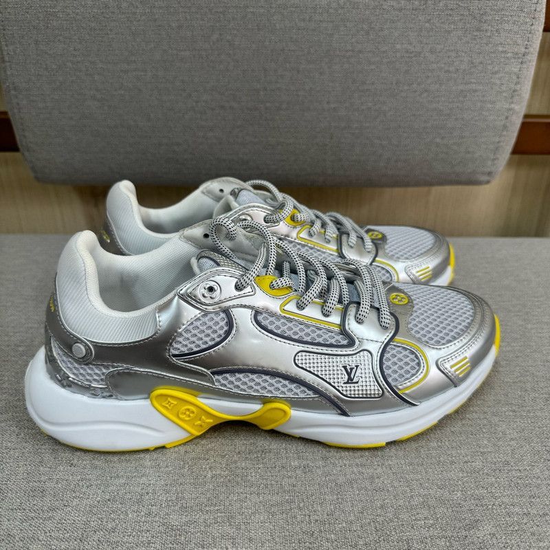 Louis Vuitton Louis Vuitton Silver Yellow Casual Lifestyle Sneakers 0079 Size US 6 / IT 36 - 3 Thumbnail