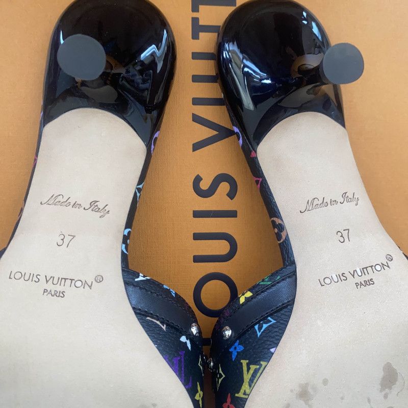 Louis Vuitton Takashi Murakami x Louis Vuitton Black Sandals 0079 Size US 6 / IT 36 - 5 Thumbnail